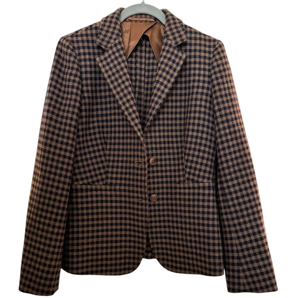MaxMara Jackets & Blazers - MaxMara Plaid Check Virgin Wool and Cashmere Blazer Suit Jacket